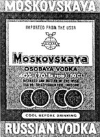 Mẫu nhãn hiệu MOSKOVSKAYA RUSSIAN VODKA