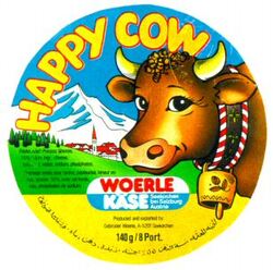 Mẫu nhãn hiệu HAPPY COW WOERLE KÄSE Seekirchen bei Salzburg