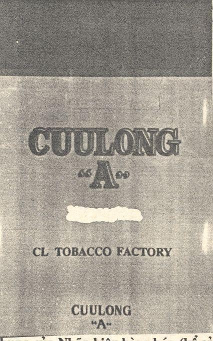 Mẫu nhãn hiệu CUULONG "A" CL TOBACCO FACTORY