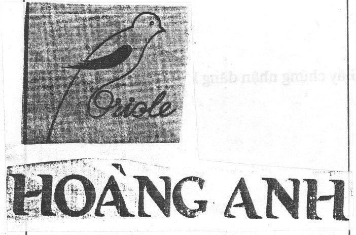 Mẫu nhãn hiệu HOàNG ANH Oriole