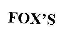Mẫu nhãn hiệu FOX'S