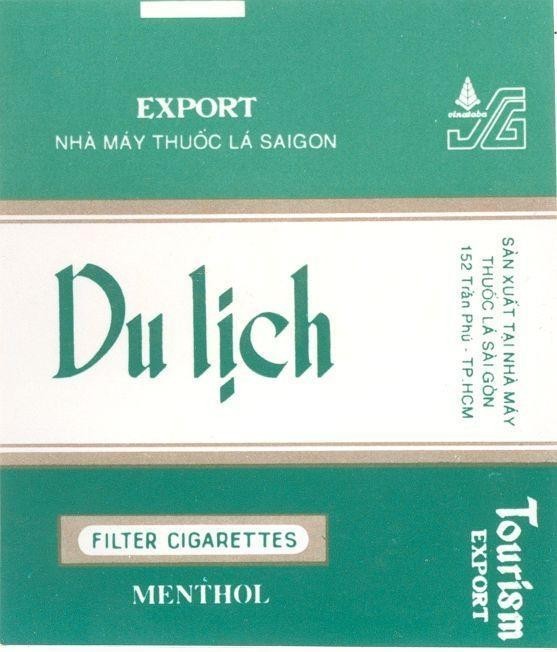Mẫu nhãn hiệu Du Lịch SG EXPORT NHà MáY THUốC Lá SAIGON MENTHOL Tourism EXPORT