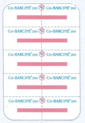 Mẫu nhãn hiệu Co- BARCINE' 250