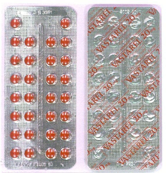 Mẫu nhãn hiệu VASTAREL 20mg