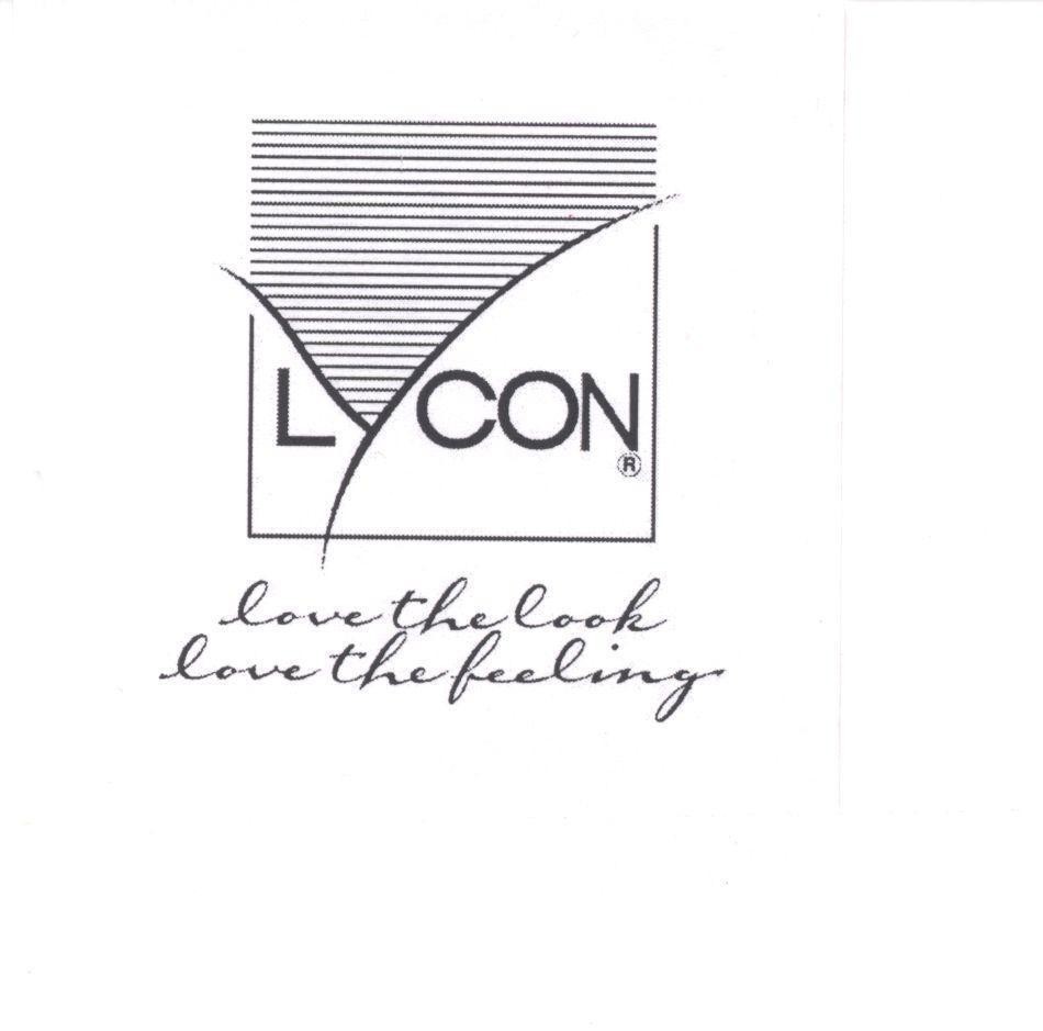 Mẫu nhãn hiệu LYCON Love the look love the feeling