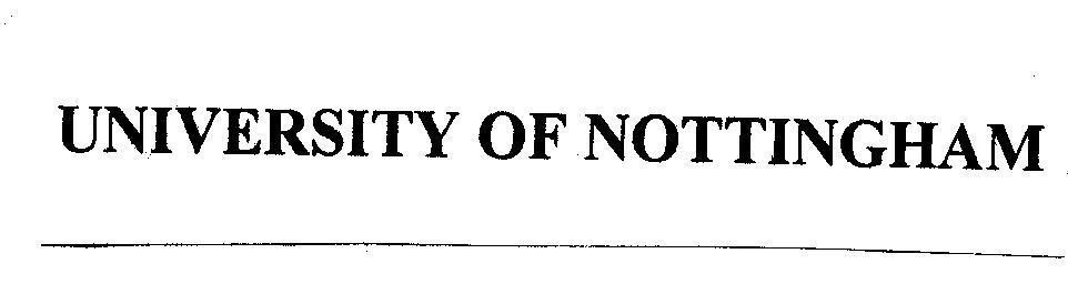 Mẫu nhãn hiệu UNIVERSITY OF NOTTINGHAM