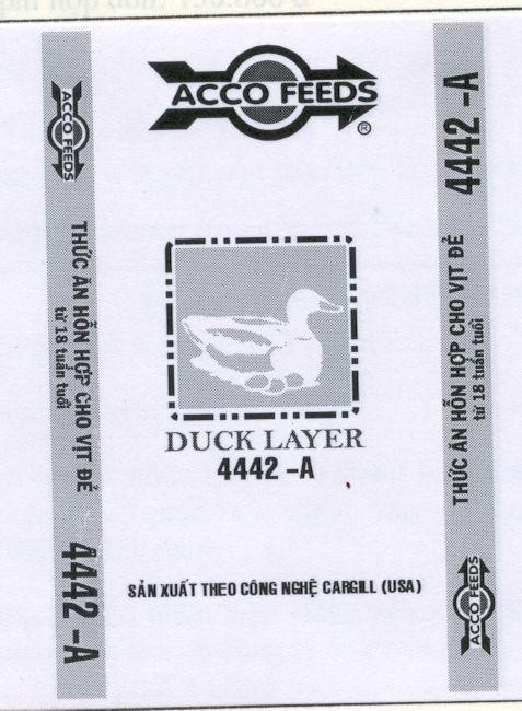 Mẫu nhãn hiệu CARGILL A ACCO FEEDS DUCK LAYER 4442 -A