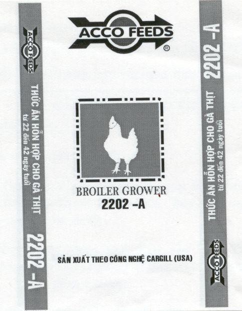 Mẫu nhãn hiệu CARGILL A ACCO FEEDS BROILER GROWER 2202-A
