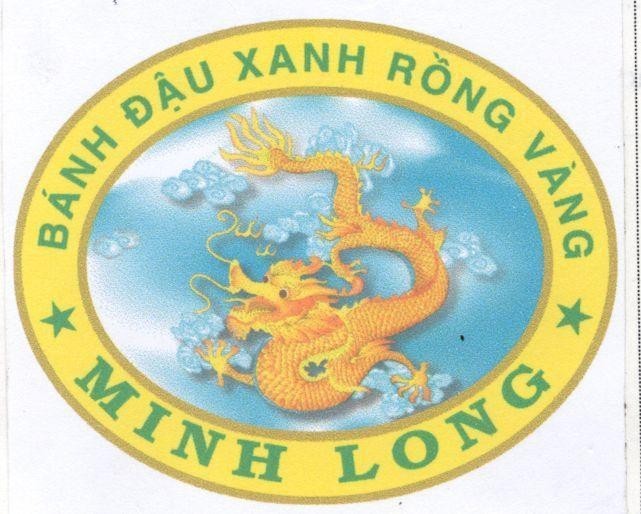 Mẫu nhãn hiệu Bánh đậu xanh Rồng vàng Minh Long