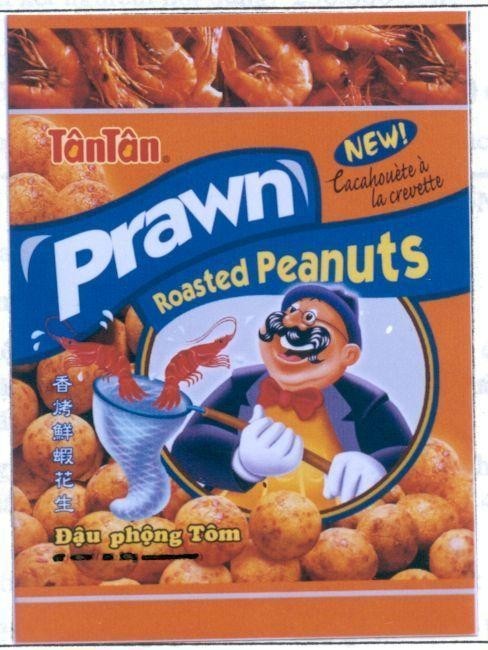 Mẫu nhãn hiệu Tân Tân PRAWB ROASTED PEANUTS Đậu phộng tôm