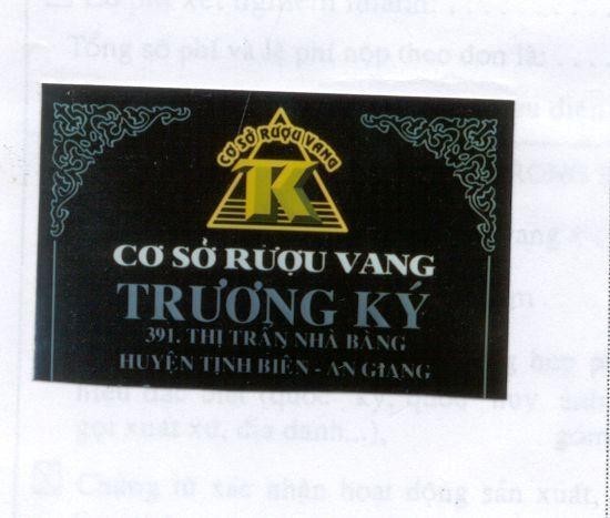 Mẫu nhãn hiệu Cơ Sở Rượu Vang Trương Ký TK