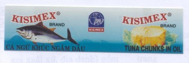Mẫu nhãn hiệu KISIMEX BRAND TUNA CHUNKS IN OIL