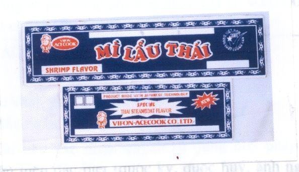 Mẫu nhãn hiệu VIFON ACE COOK Mì Lẩu Thái