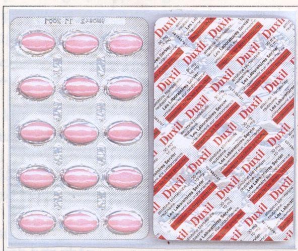Mẫu nhãn hiệu DUXIL PANTONE NO 032 LES LABORATOIRES SERVIER