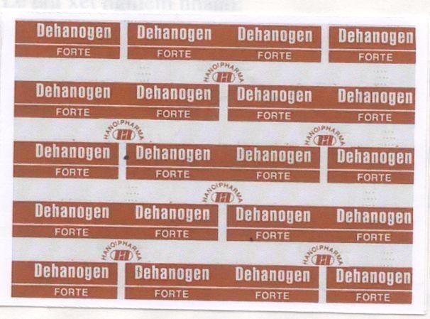 Mẫu nhãn hiệu DEHANOGEN FORTE PMHN PM HN PA HANOIPHARMA