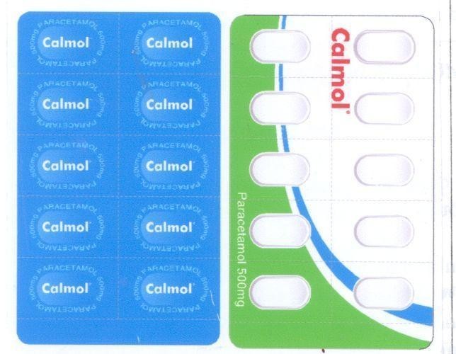 Mẫu nhãn hiệu CALMOL PARACETAMOL 500MG