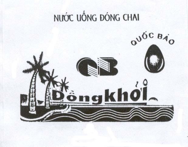 Mẫu nhãn hiệu QB QUốC BảO ĐồNG KHởI NUOC UONG CHAI
