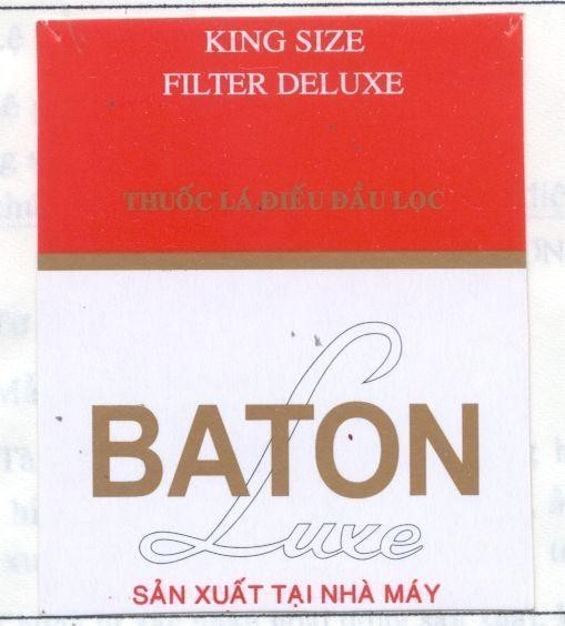 Mẫu nhãn hiệu BATON LUXE KING SIZE FILTER DELUXE THUOC LA DIEU DAU LOC Sản xuất tại Nhà Máy