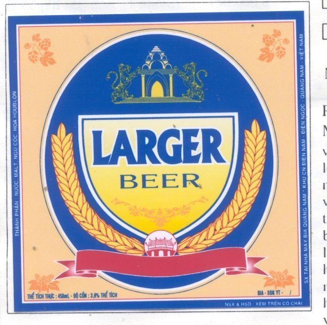 Mẫu nhãn hiệu LARGER BEER