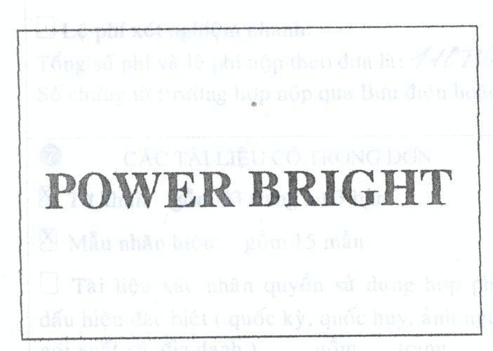 Mẫu nhãn hiệu POWER BRIGHT