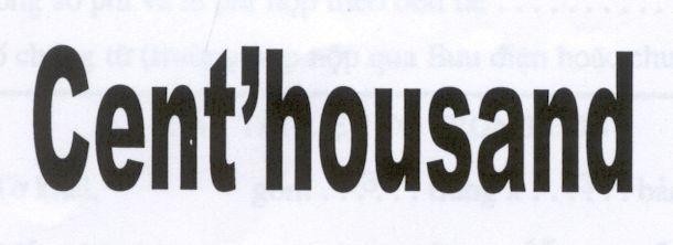 Mẫu nhãn hiệu CENT HOUSAND