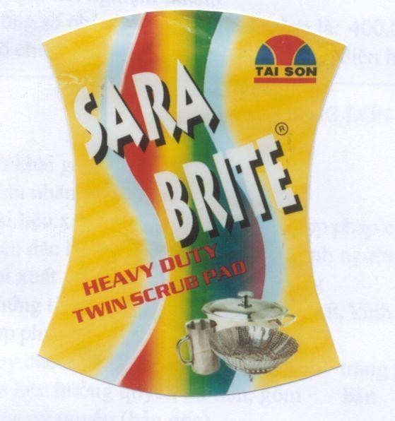 Mẫu nhãn hiệu SARA BRITE HEAVY DUTY TWIN SCRUB PAD TAI SON