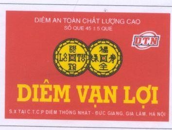 Mẫu nhãn hiệu DTN Diêm Vạn Lợi Phúc Toàn Lộc Thọ