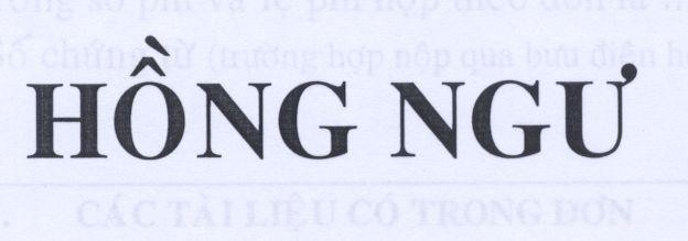Mẫu nhãn hiệu HồNG NGƯ