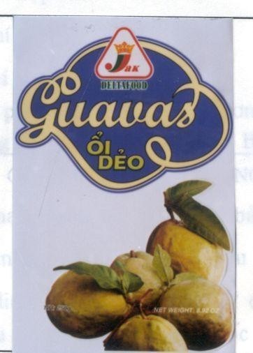 Mẫu nhãn hiệu JAK DELTAFOOD GUAVAS ổI DẻO