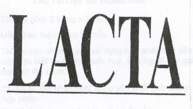 Mẫu nhãn hiệu LACTA