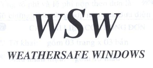 Mẫu nhãn hiệu WSW WEATHERSAFE WINDOWS