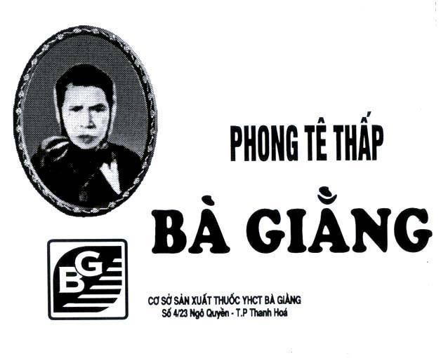 Mẫu nhãn hiệu PHONG TÊ THấP Bà GIằNG BG CO SO SAN XUAT THUOC YHCT