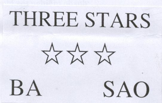 Mẫu nhãn hiệu THREE STARS BA SAO