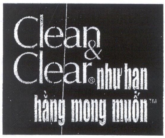 Mẫu nhãn hiệu CLEAN & CLEAR như bạn hằng mong muốn TM