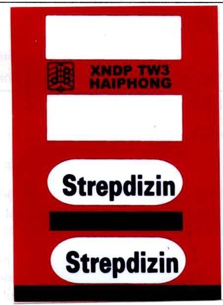 Mẫu nhãn hiệu STREPDIZIN XNDP TW3 HAI PHONG