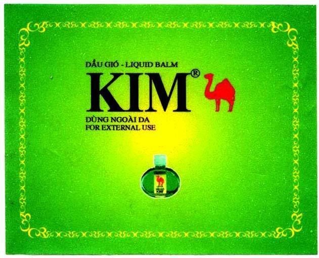 Mẫu nhãn hiệu KIM DùNG NGOàI DA FOR EXTERNAL USE DầU GIó - LIQUID BALM