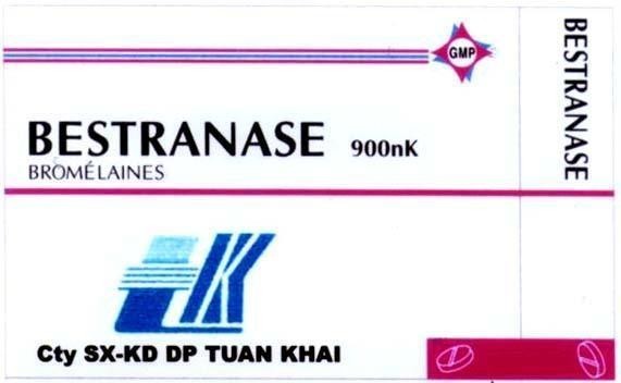 Mẫu nhãn hiệu BESTRANASE BROMELAINES , TK TUAN KHAI 900nK Cty SX-KD DP GMP
