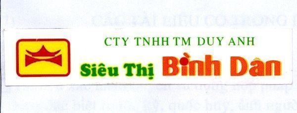 Mẫu nhãn hiệu DUY ANH Bình Dân CTY TNHH TM Siêu Thị