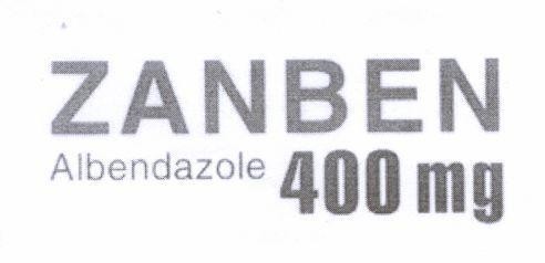 Mẫu nhãn hiệu ZANBEN ALBENDAZOLE 400MG