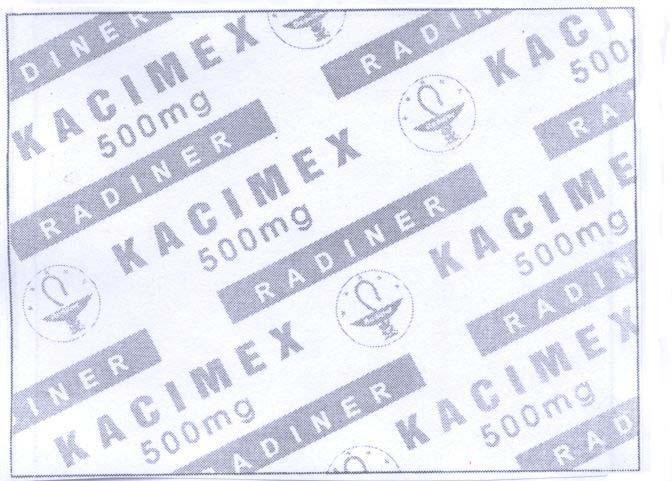 Mẫu nhãn hiệu KACIMEX RADINER 500MG