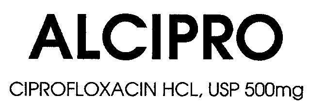 Mẫu nhãn hiệu ALCIPRO CIPROFLOXACIN HCL USP 500MG