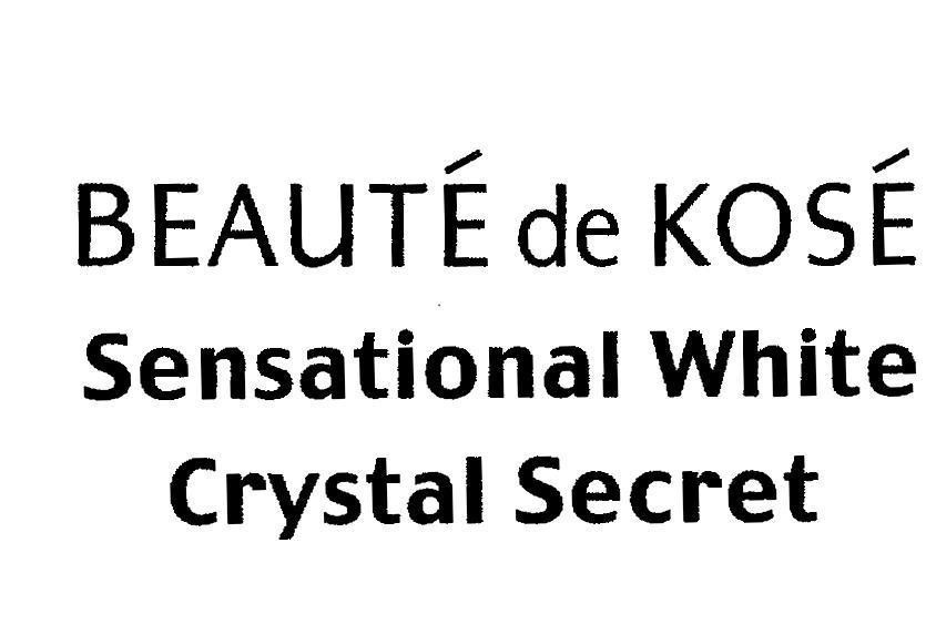 Mẫu nhãn hiệu BEAUTé DE KOSé SENSATIONAL WHITE CRYSTAL SECRET