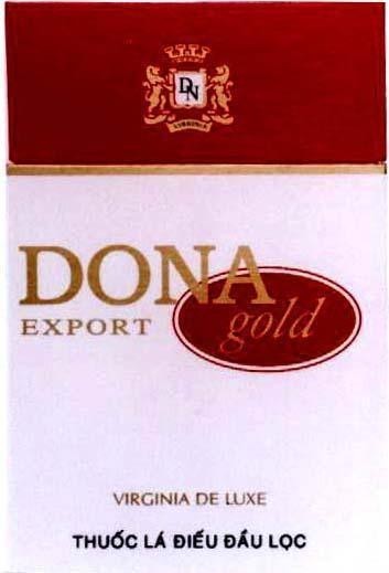 Mẫu nhãn hiệu DN DONA VIRGINIA DE LUXE EXPORT GOLD THUốC Lá ĐIếU ĐầU LọC