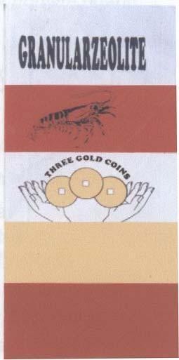 Mẫu nhãn hiệu THREE GOLD COINS GRANULARZEOLITE