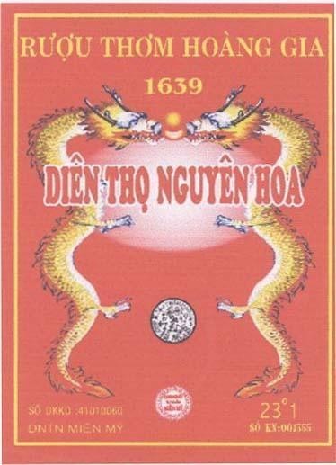 Mẫu nhãn hiệu MIÊN Mỹ HOàNG GIA DIÊN THọ NGUYÊN HOA RƯợU THƠM 1693