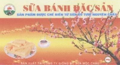 Mẫu nhãn hiệu Mộc Châu Sơn La sữa bánh đặc sản