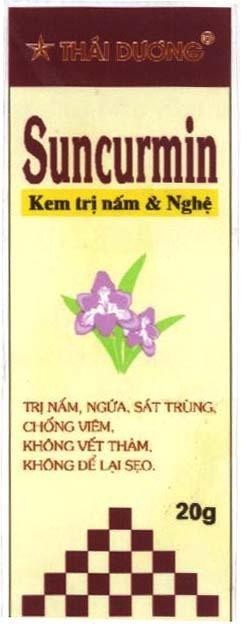 Mẫu nhãn hiệu Thái Dương SUNCURMIN Kem Trị Nấm & Nghệ