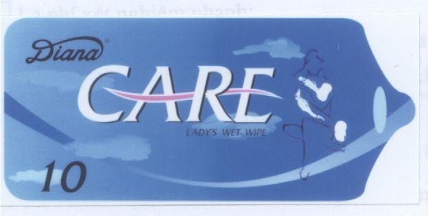 Mẫu nhãn hiệu DIANA CARE LADYS WET WIPE 10