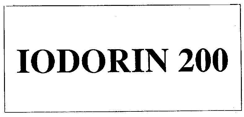 Mẫu nhãn hiệu IODORIN 200