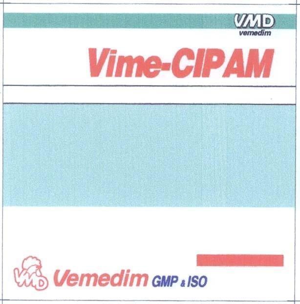 Mẫu nhãn hiệu VMD VIME-CIPAM VMD VEMEDIM GMP & ISO